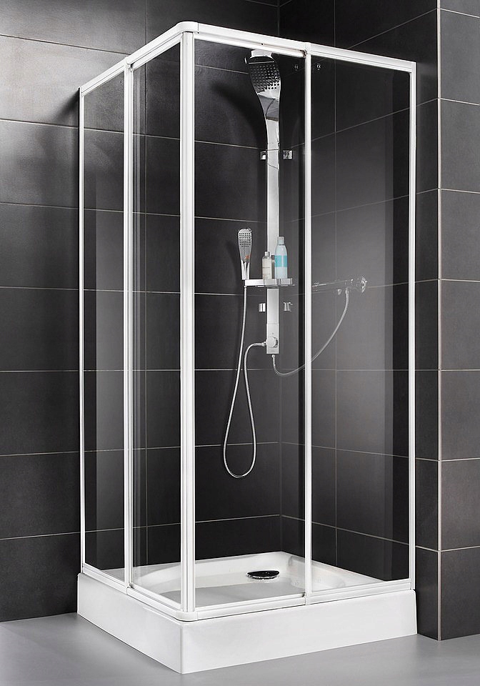 Sprchový kút - Hranatá sprchová kabína 90 cm Aquaform biela