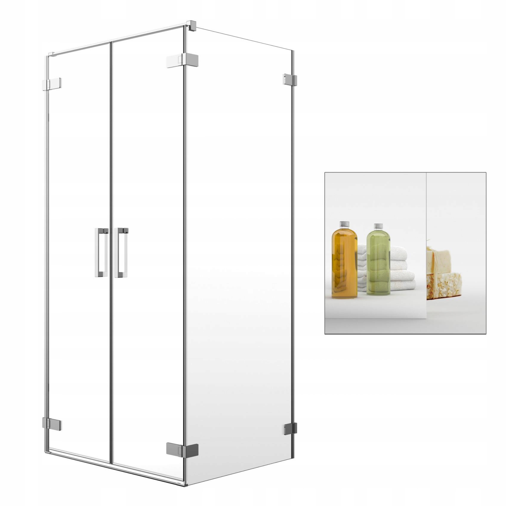 Sprchový kút - Sklenené zrkadlo do sprchového kúta Arta DWD + S 110x75 L