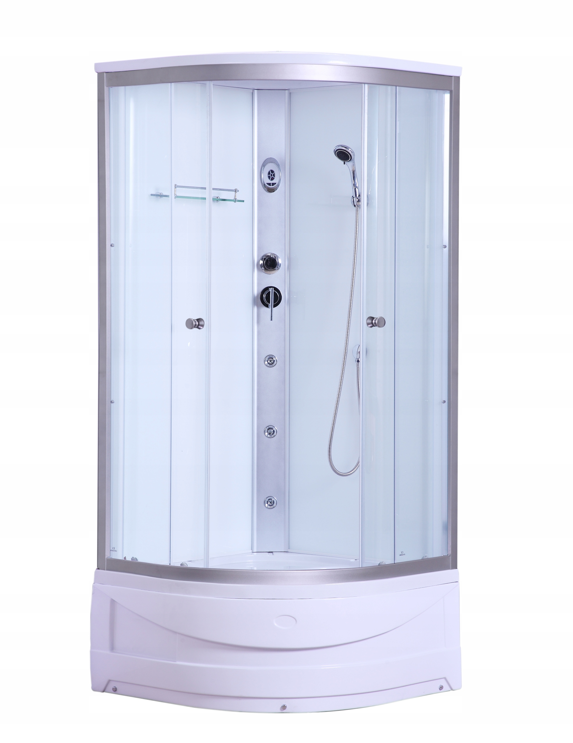 Hydromasážna sprchová babína - SPRCHOVÁ KABÍNA S BIELOU HYDROMASÁŽOU 80X80