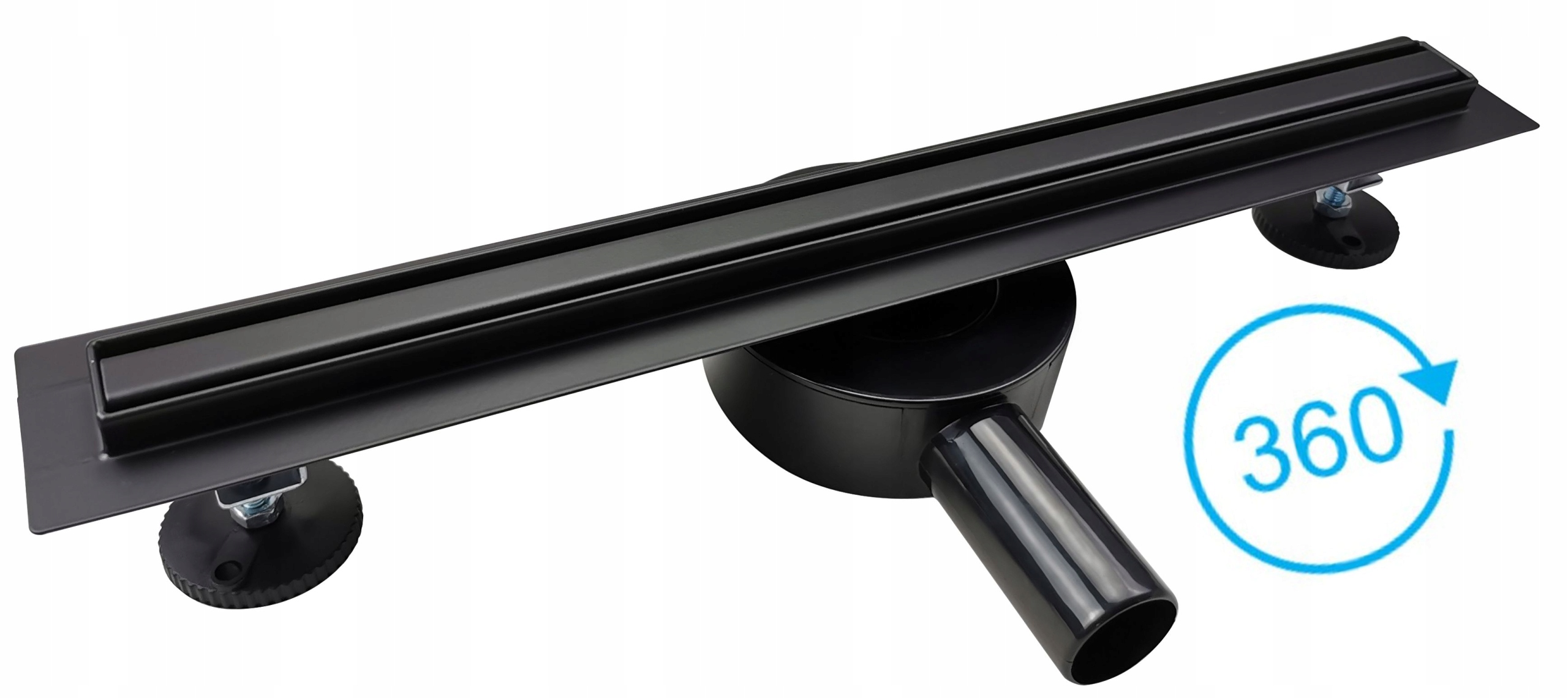 Sprchový žľab - Lineárny podlahový vpust SLIM BLACK Swivel 120