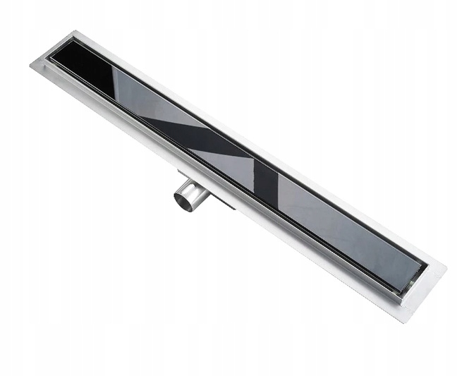 Sprchový žľab - LINEÁRNE ODVODNENIE SLIM ČIERNE ODVODNENIE SKLO 80 cm