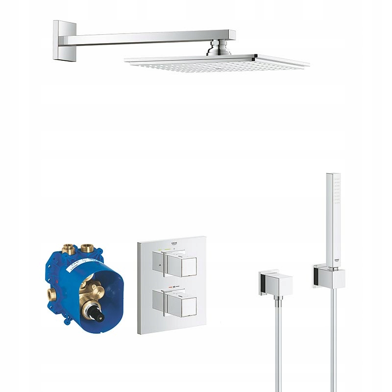 Sprchový panel - Grohe Groheterm Cube - Sprchová súprava s dažďom