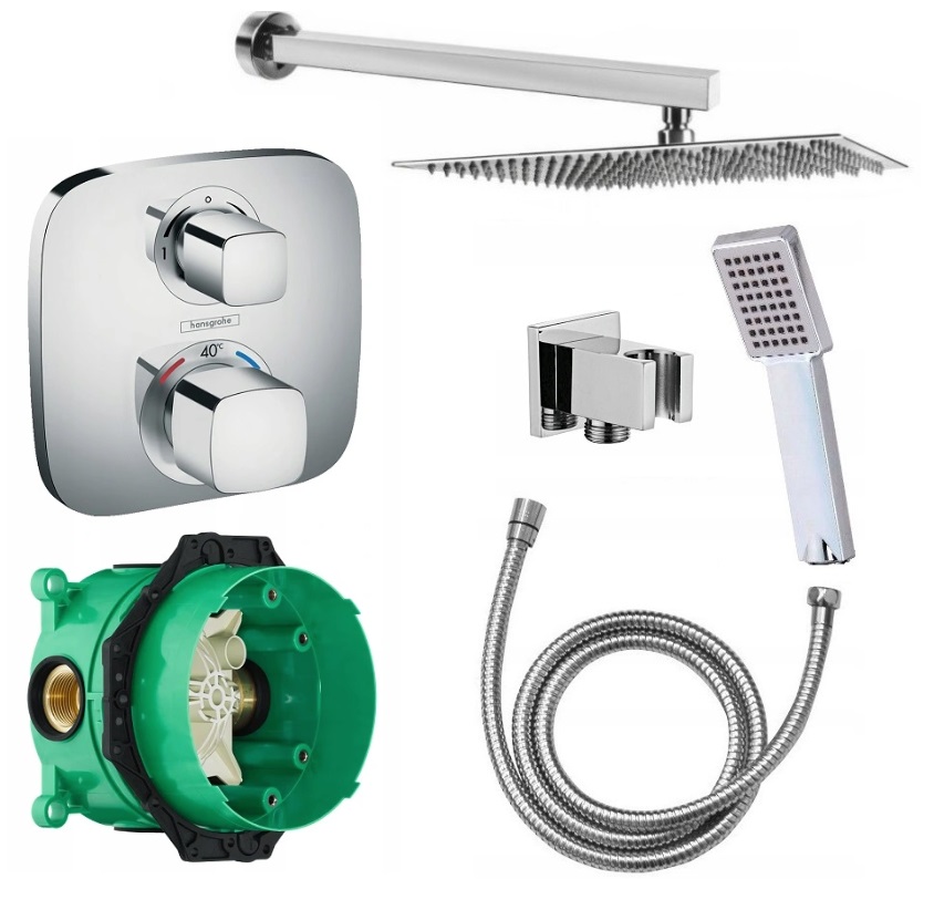 Sprchový panel - Podomietková sada HANSGROHE + batériový termostat +30
