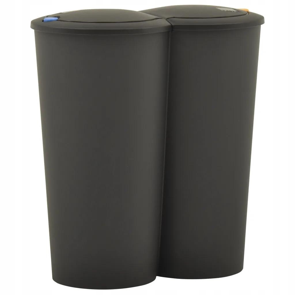 Dvojitý odpadkový kôš čierny 2x25 l.