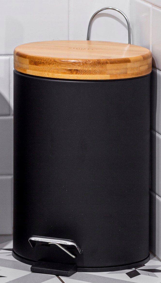 Bambusový odpadkový kôš, veko 3l SMUKEE Na odpadky