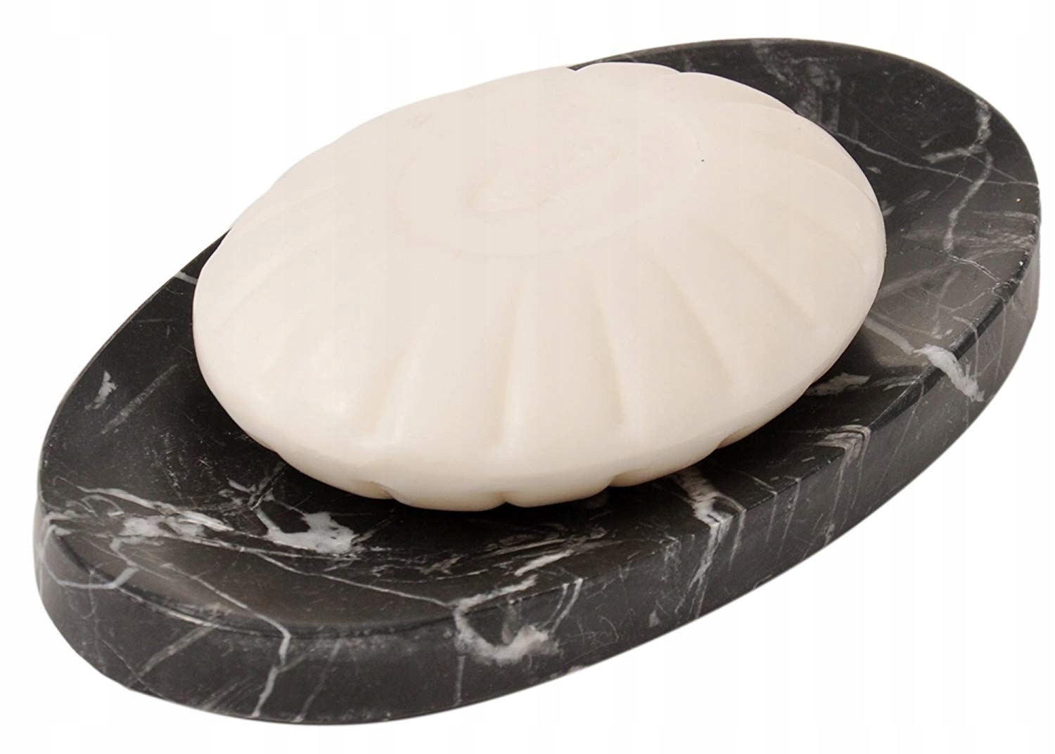 Mydlenička - Kamenná miska na mydlo Nero Marquina 15 x 8 cm
