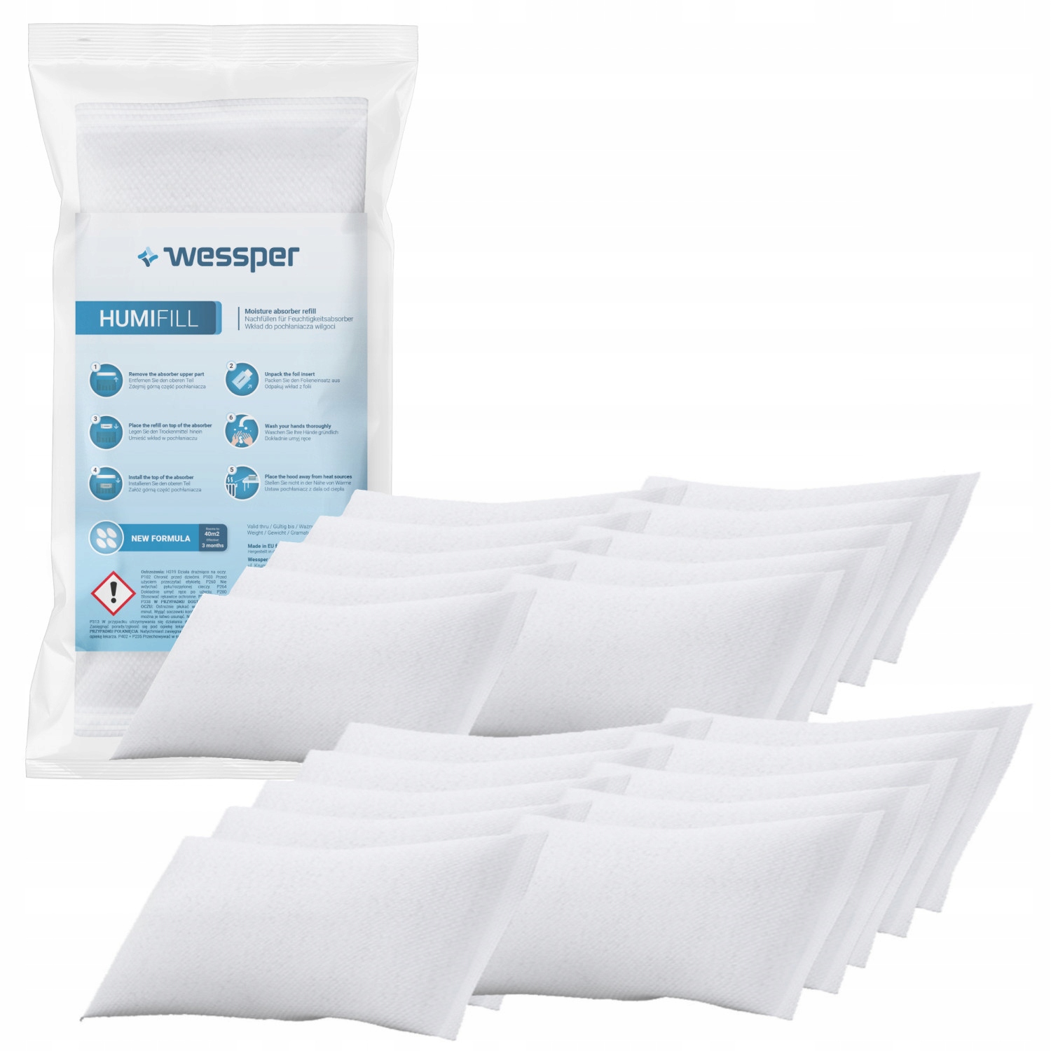 Odvlhčovač vzduchu - KAZETY NA ABSORBER VLHKOSTI 500G x 20 KS