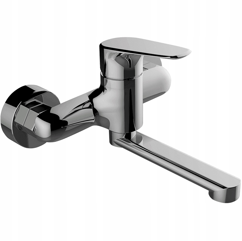 Umyvadlová batéria - Nástenný chrómový faucet LAVEO RONDO