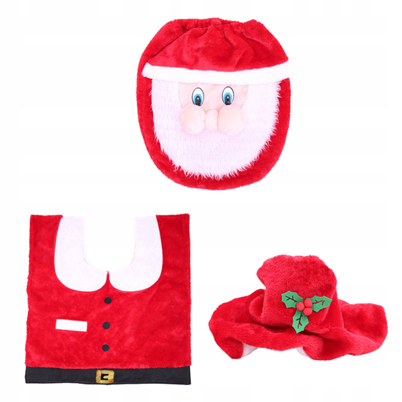 Kupelňový set doplnkov - 3ks Poťah na toaletu Santa Clausa