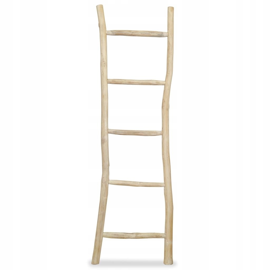 Kupelňový set doplnkov - Vešiak na rebrík na uteráky, 5 priečok, teak,