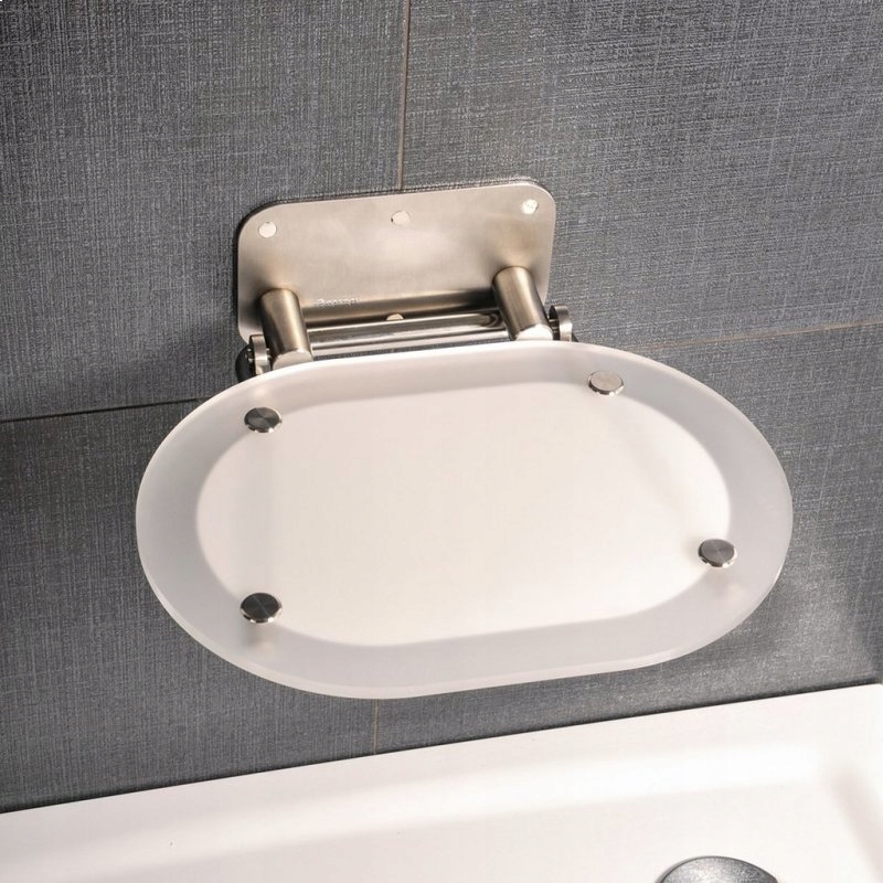 Kupelňový set doplnkov - Chrome Clear / nerezové sprchové sedadlo
