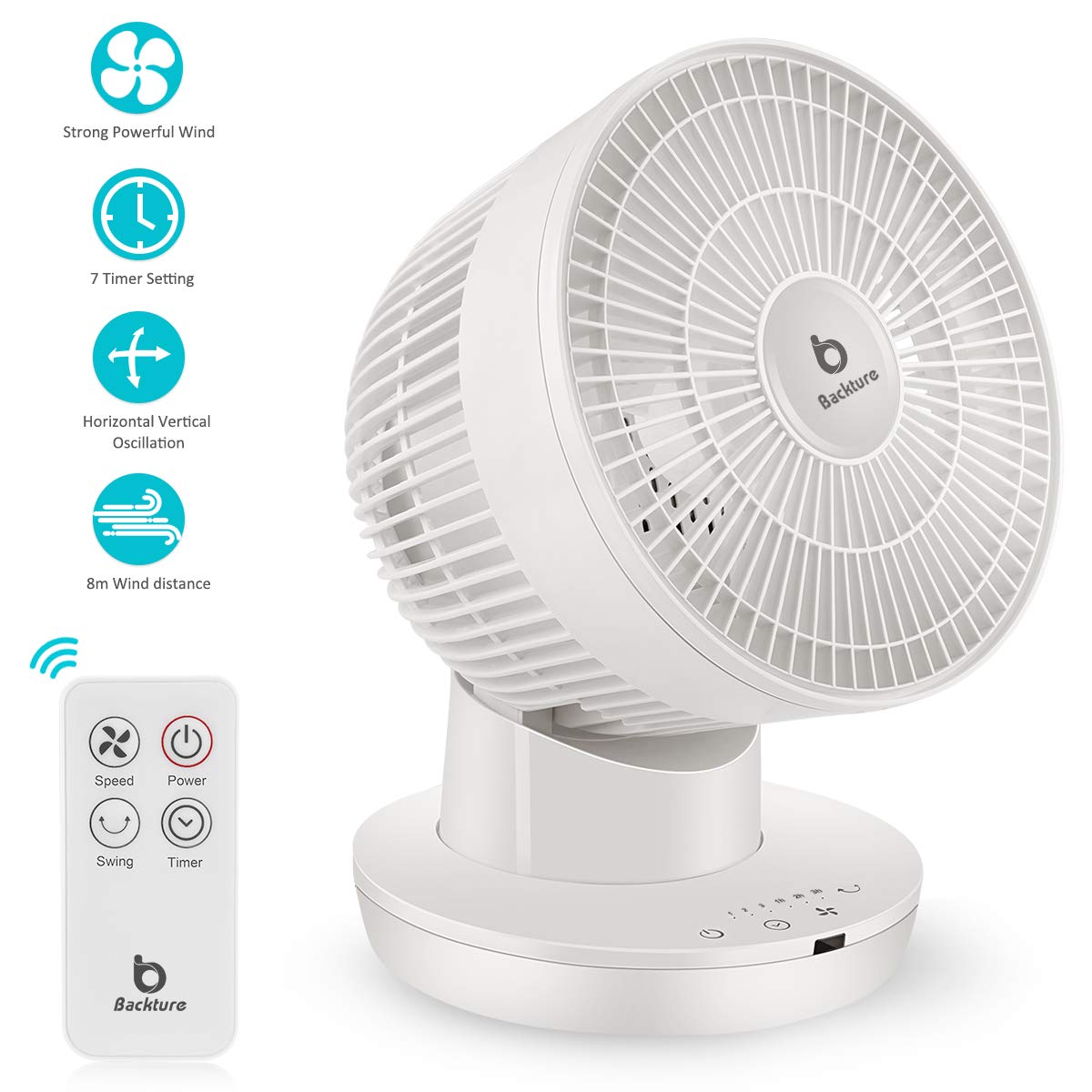 Kupelňový ventilátor - BACKTURE Turbo ventilátor 3D diaľkové ovládanie Tichý časovač