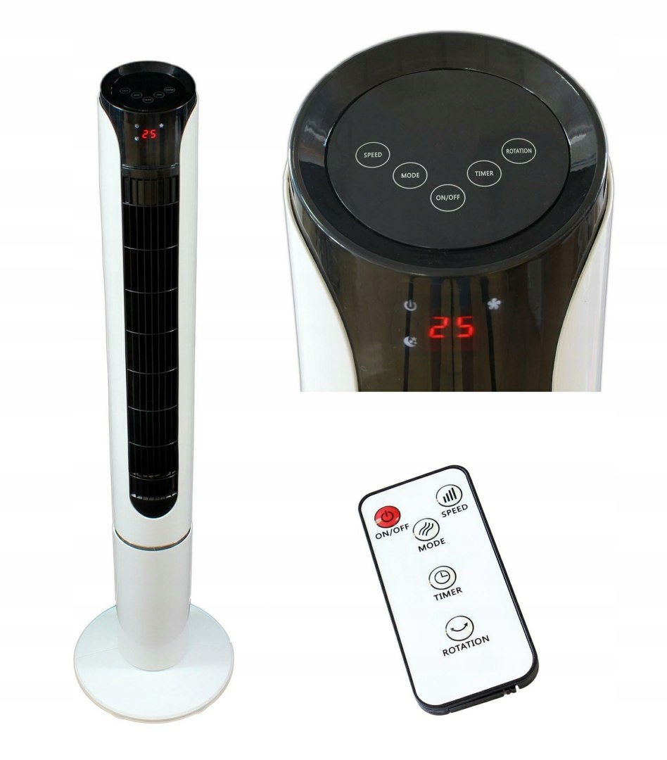 Kupelňový ventilátor - AG389C Stĺpový ventilátor 113 cm biely ATL