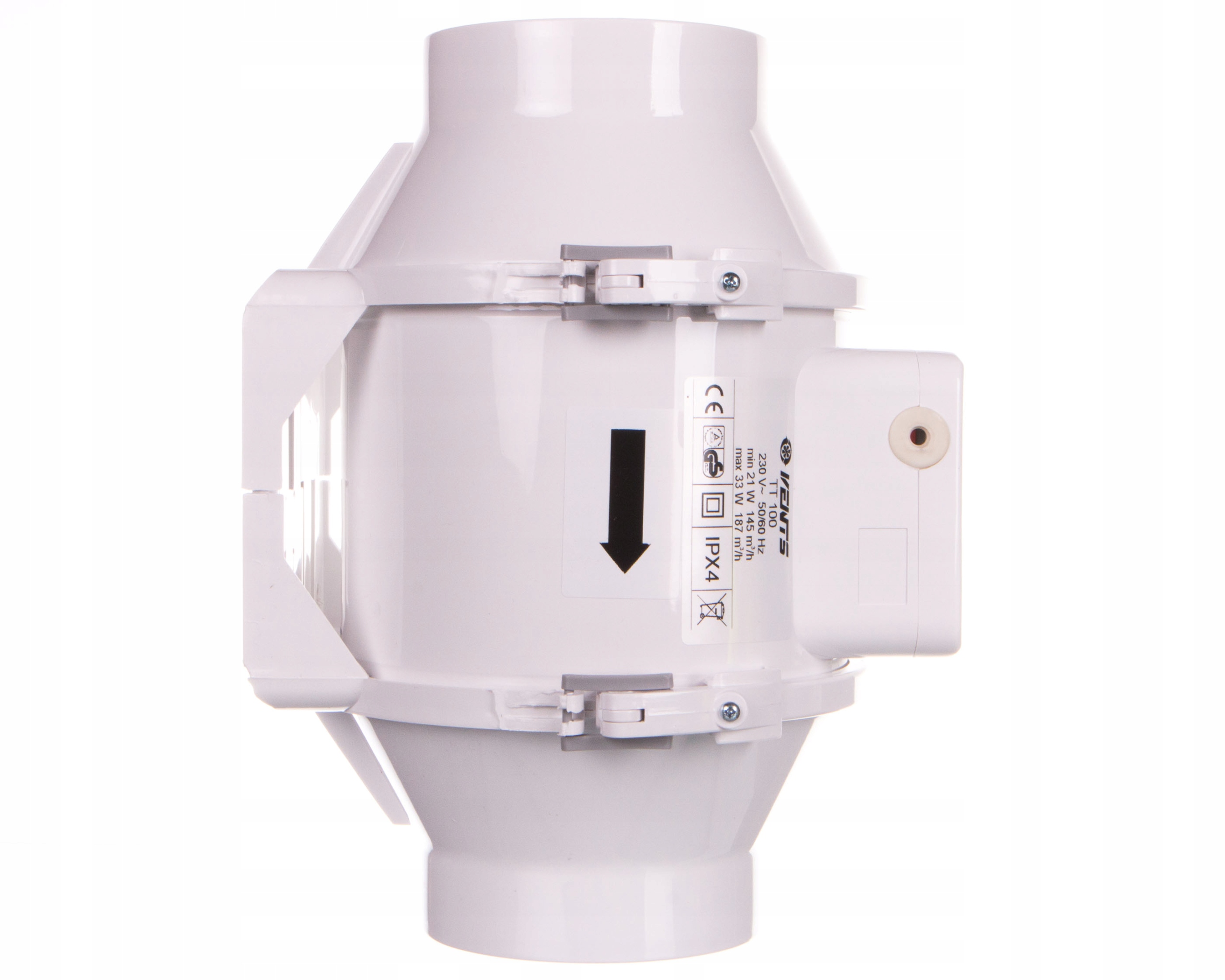 Kupelňový ventilátor - Kanálový ventilátor fi 100 230V 33W 187m3 / h 36dB o