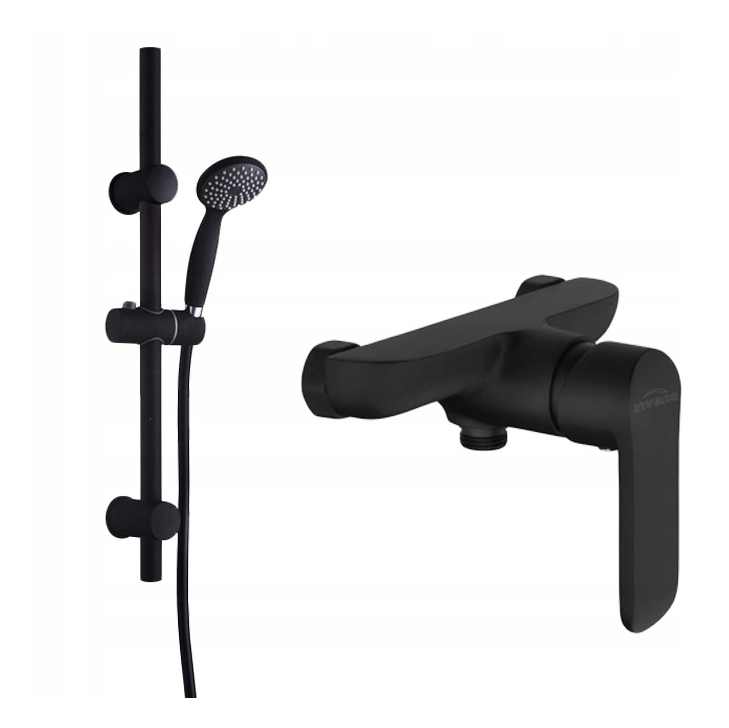 Sprchová batéria - Sprchový kohútik Siros Black + sprchová sada