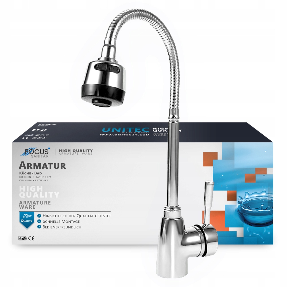 Umyvadlová batéria - BATÉRIA KUCHYNSKÁ ČERPADLO FLEXIBILNÝ CHROMOVÝ Drez