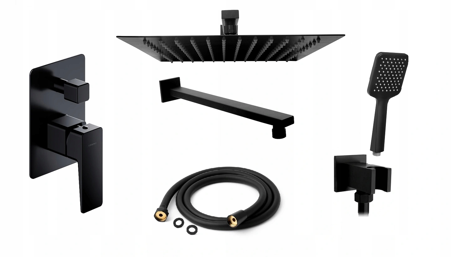 Podomietková batéria - OMNIRES PARMA MAT BLACK FLUSH SET