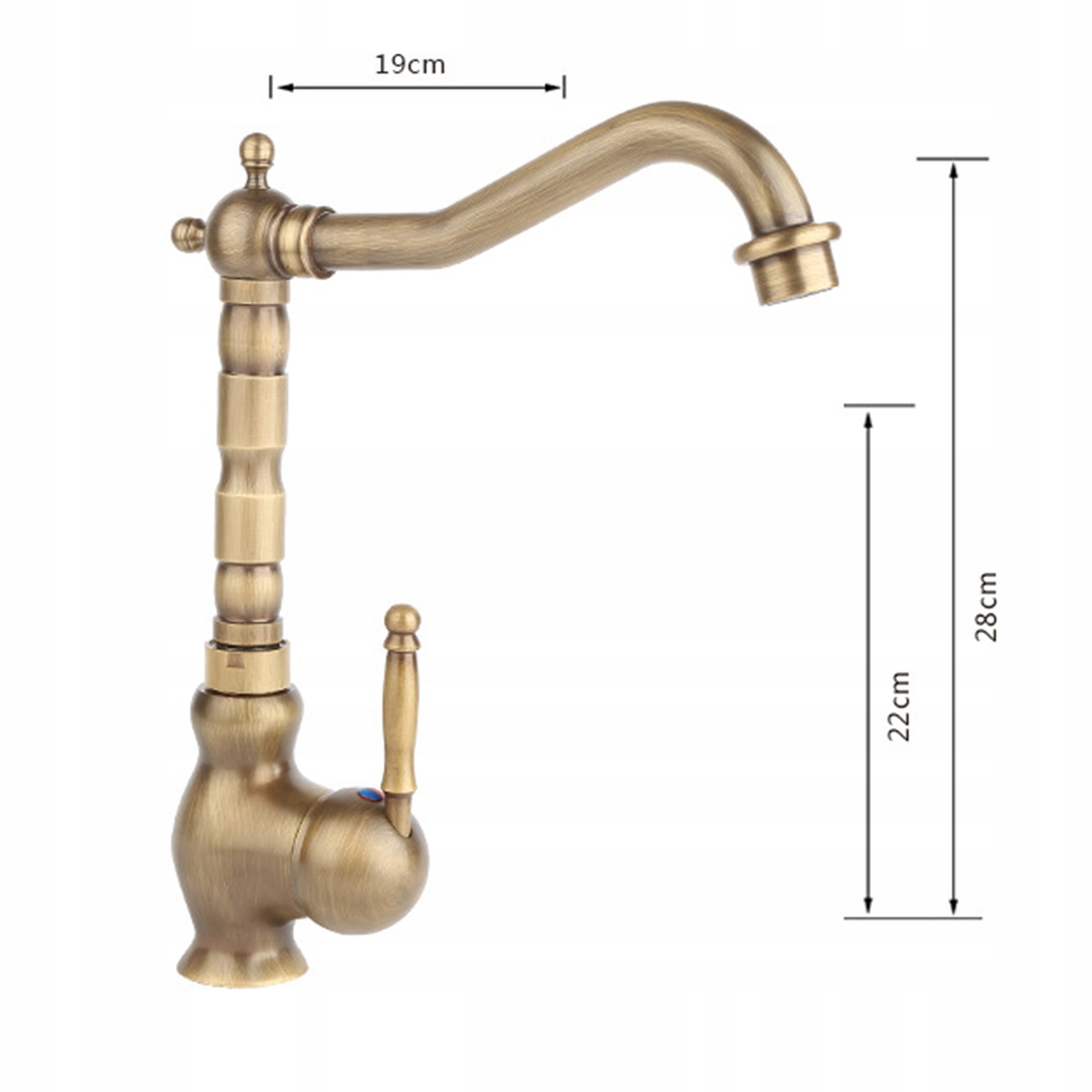 Umyvadlová batéria - Starožitný bronzový mosadzný faucet, zlatý a teplý