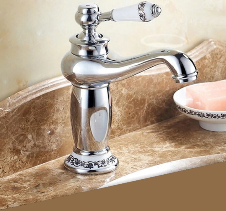 Umyvadlová batéria - VLOŽTE KÚPEĽŇU BATÉRIE RETRO STRIEBORNE ELEGANTNE