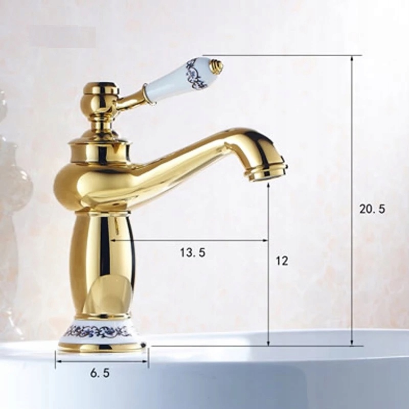 Umyvadlová batéria - Exkluzívny zlatý kúpeľňový faucet