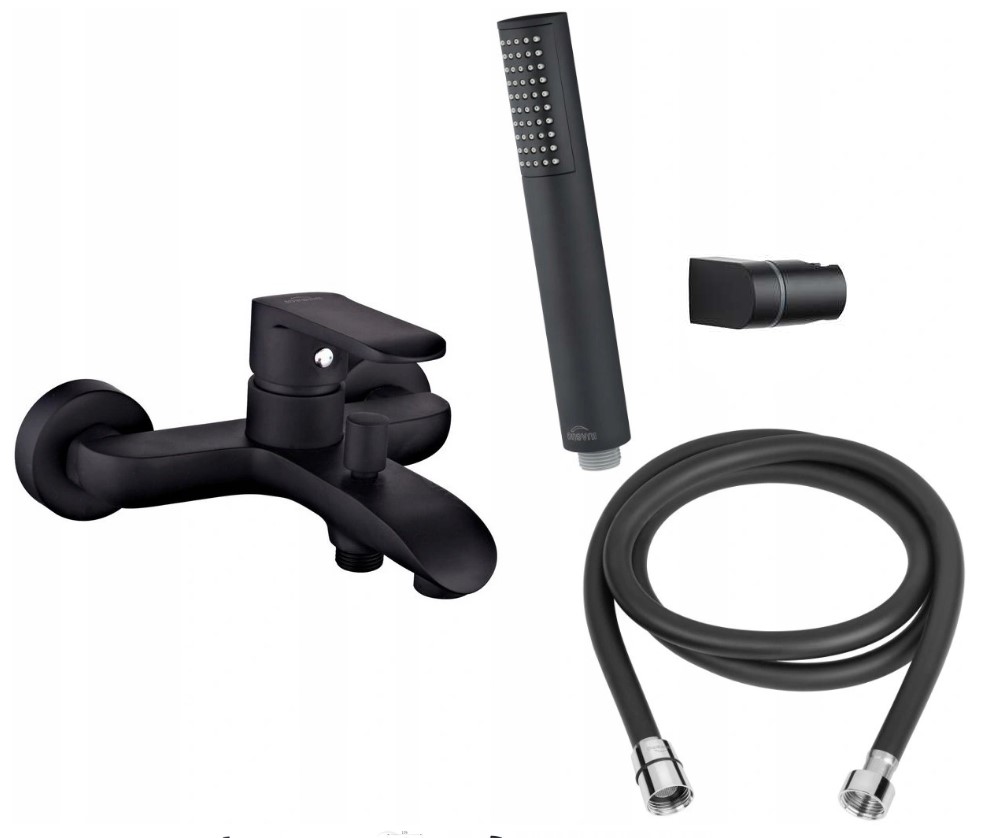 Vaňová batéria - Varosová batéria Siros Black + sprchová sada
