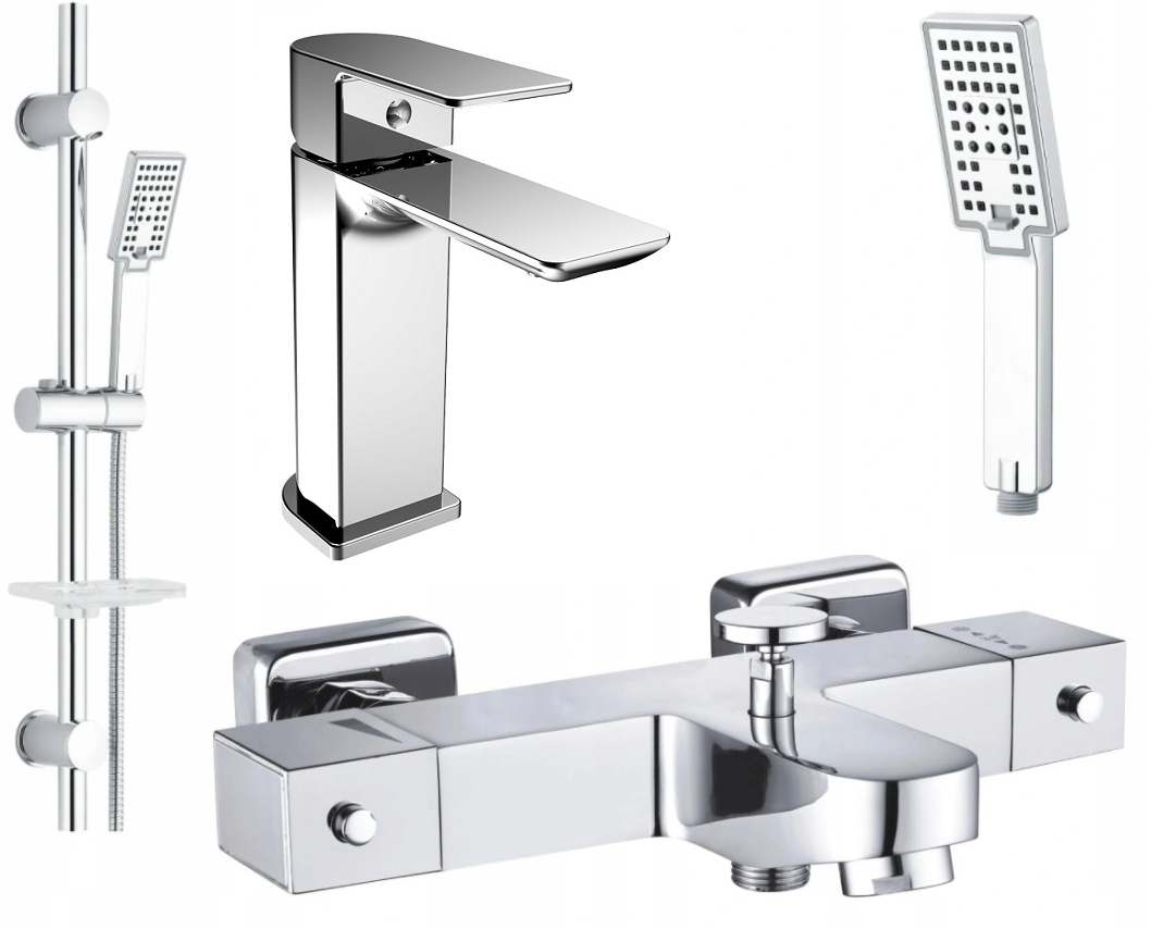 Vaňová batéria - TERMOSTATICKÝ vaňový faucet + umývadlový faucet + SADA