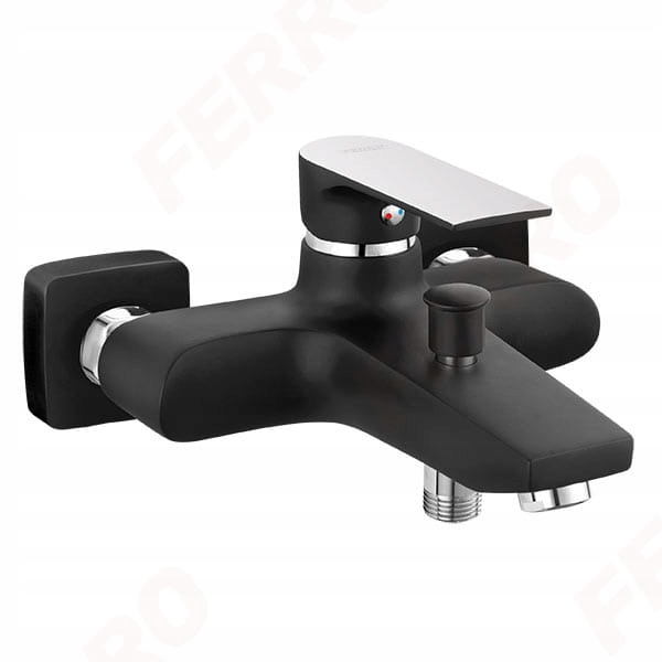 Vaňová batéria - FERRO ALGEO SQUARE BLACK BATHTUB BATÉRIA BAQ1BLC