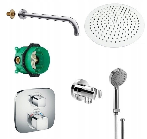 Podomietková batéria - Hansgrohe Logis Ecostat E iBox + Ursa + 25 dažďov