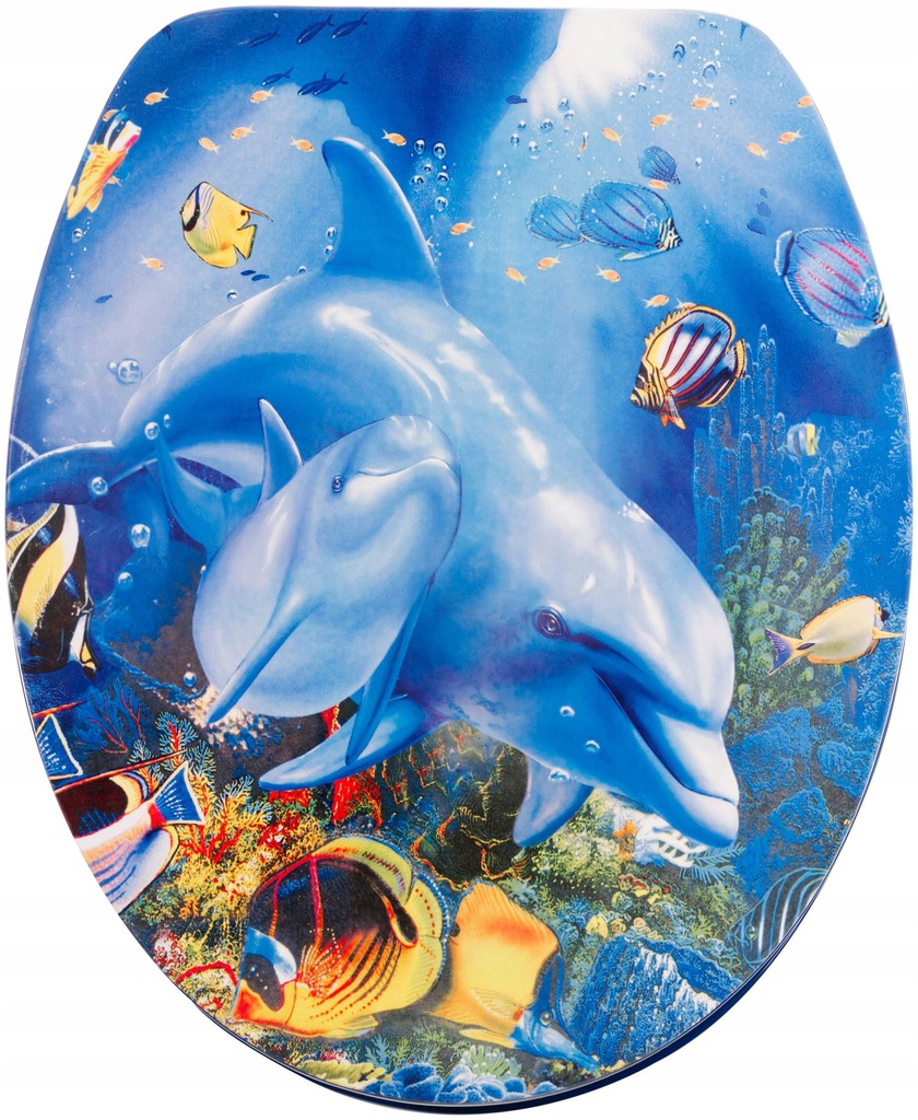 WC doska - Ozdobná toaletná sedačka s motívom Dolphin OUTLET