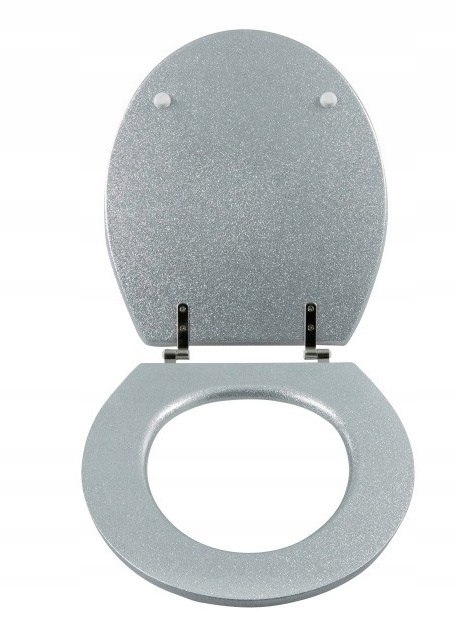 WC doska - Strieborné WC sedátko trblietavé WC MDF bambus la