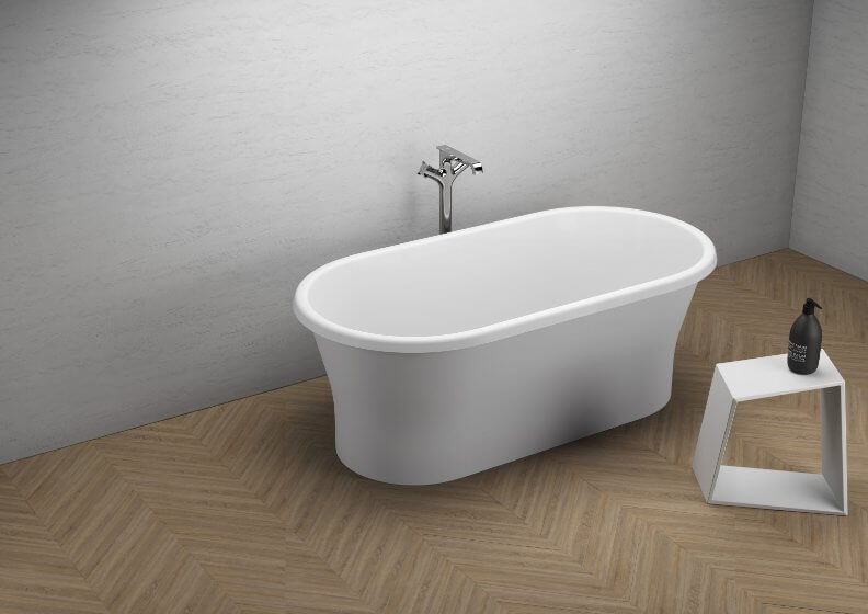 Samostatne stojaca vaňa biela 150x75 + rám + sifón