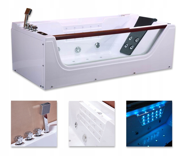 HYDROMASÁŽNE KÚPEĽNE SPA 19 OZÓNOVÉ LED TRYSKY 180x90