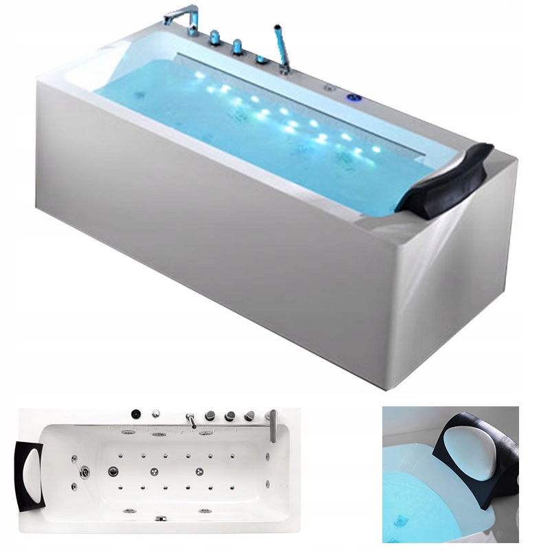HYDROMASÁŽNA KÚPEĽŇA 23 OZÓNOVÉ LED TRYSKY 170x75