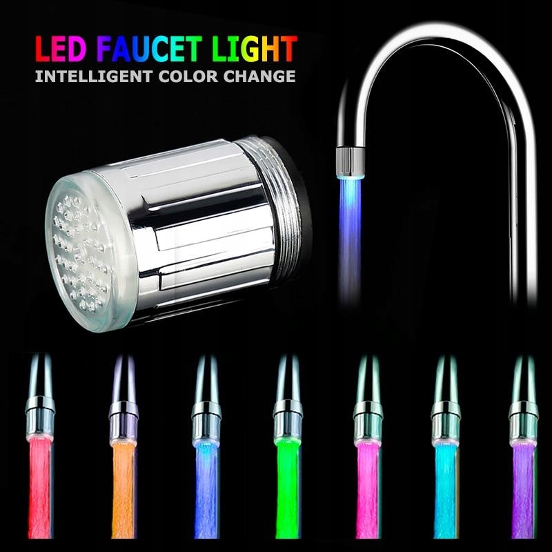 Kuchynská batéria -  [7 farieb] RGB LED podsvietený vodovodný kohútik