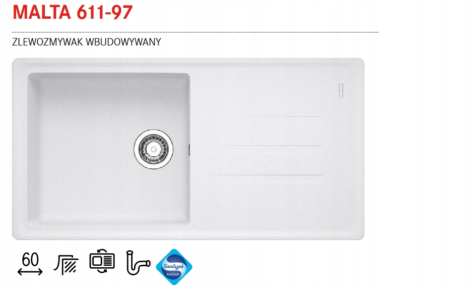 FRANKE SINK GRANITOVÁ MALTA 611-97 BIELA