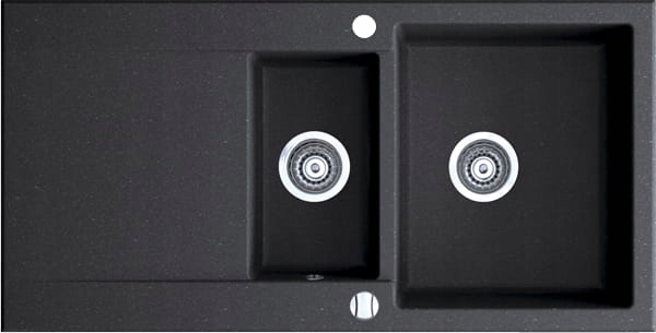 BERG ELEMENT SINK BRL1251 ČIERNA KOVOVÁ + SIFÓN