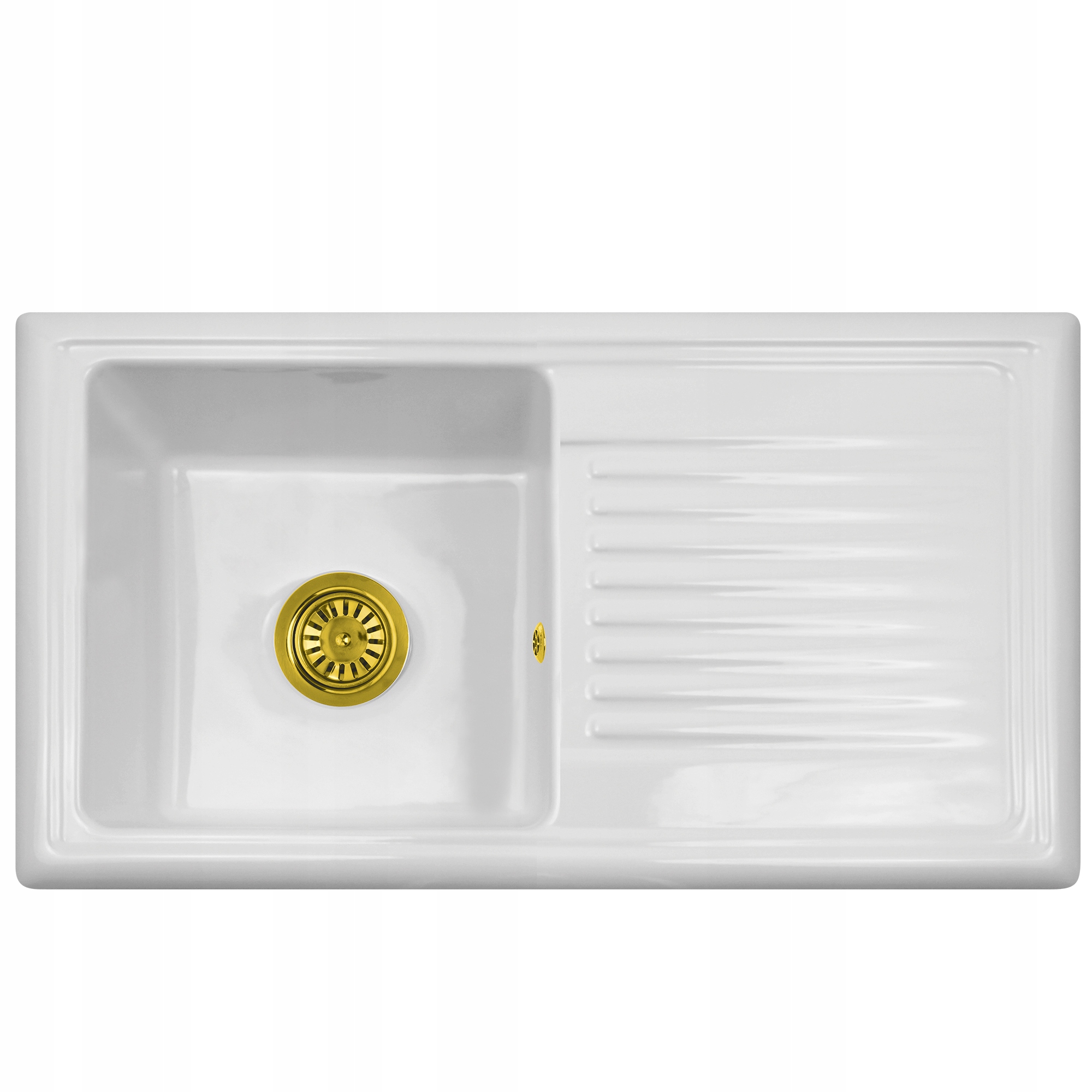 Keramický drez Classic 10 White so zlatom