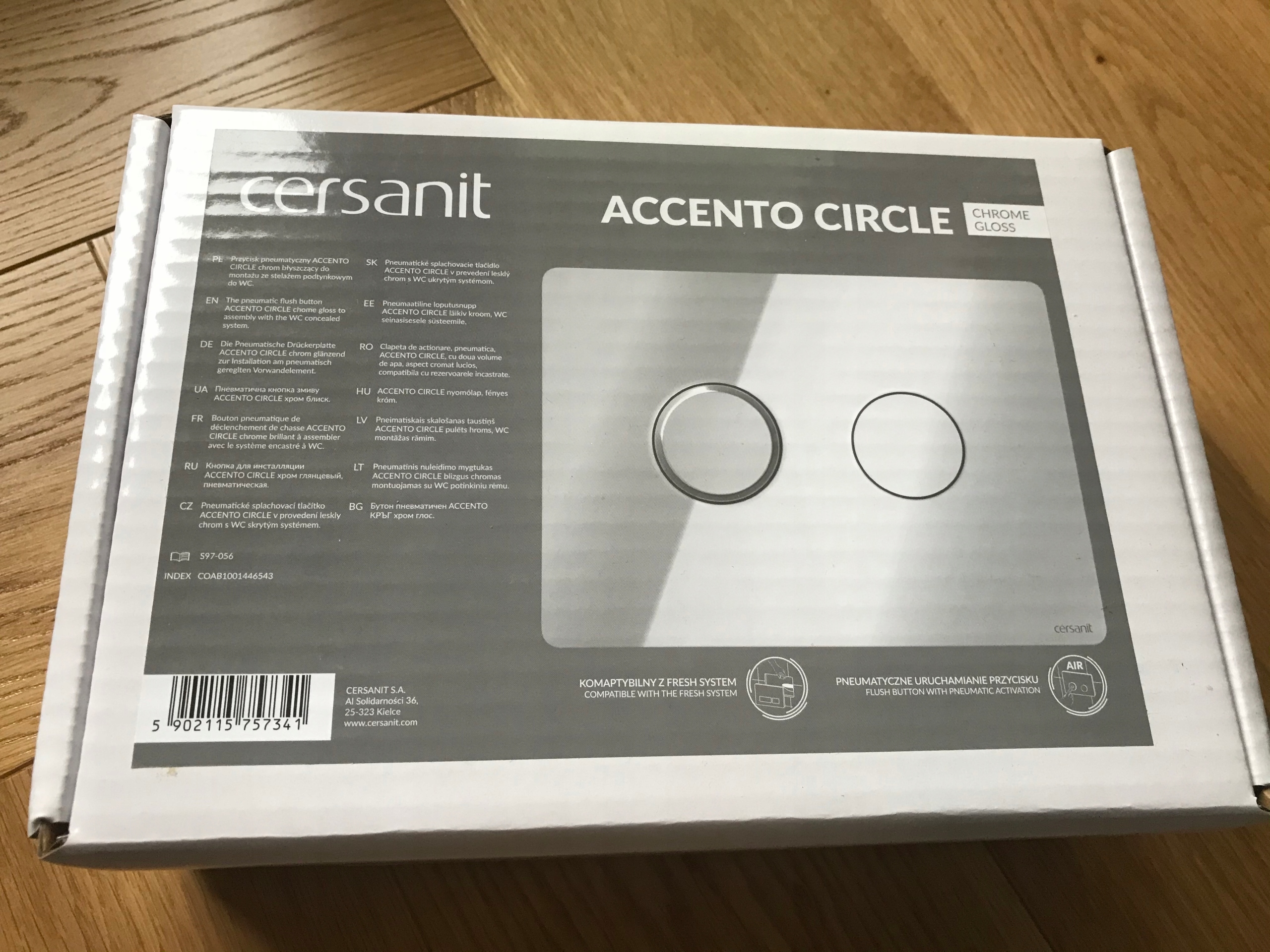 WC tlačidlo - Kruhové pneumatické tlačidlo Cersanit Accento NOVINKA