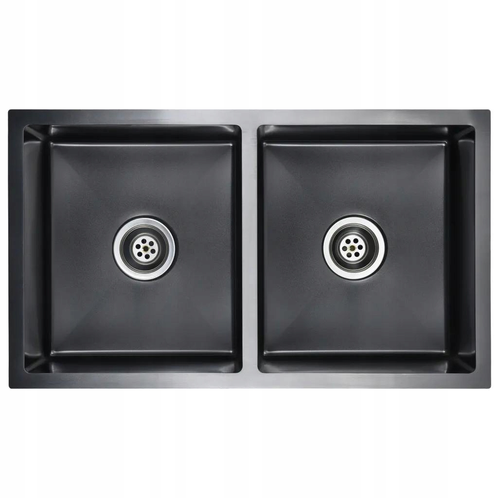 Ručne vyrobený čierny oceľový drez so sitkom