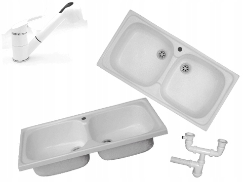 Batéria Slewozmywak 80x40 WHITE PULL-OUT