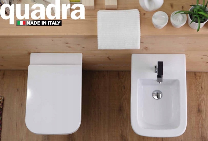 Závesný bidet Esedra Quadra biely lesk