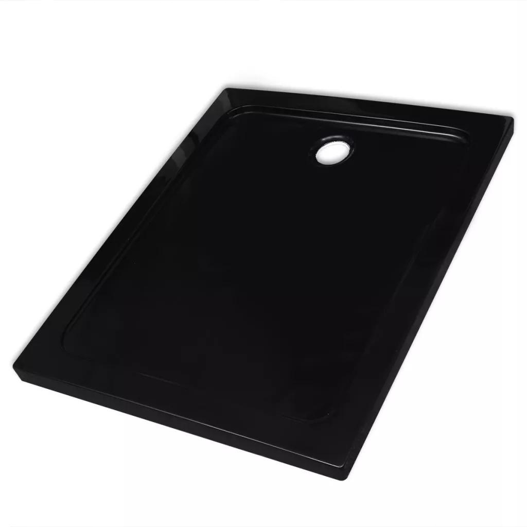 Čierna obdĺžniková sprchová vanička z ABS 80x100 cm