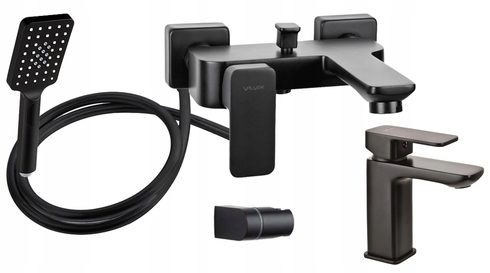 Vaňová batéria - LOFT BLACK Umývadlová vaňová batéria čierna sada
