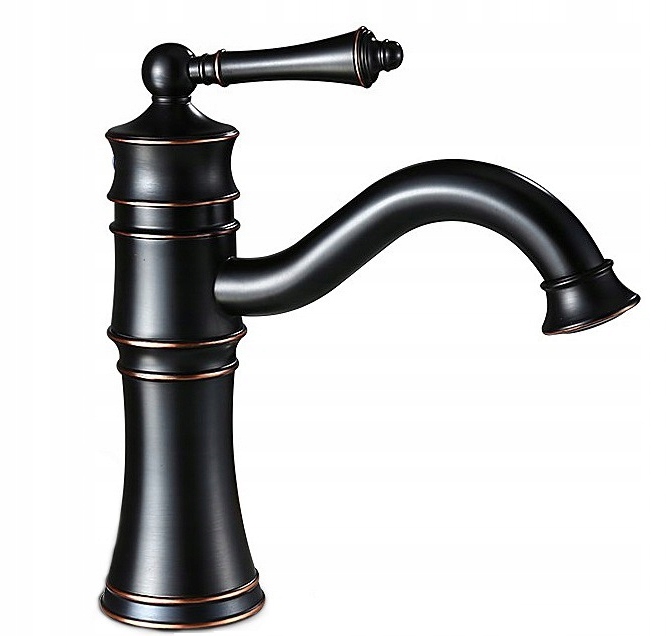 Vaňová batéria - Umývadlová batéria RETRO 21,7 cm, čierna / medená