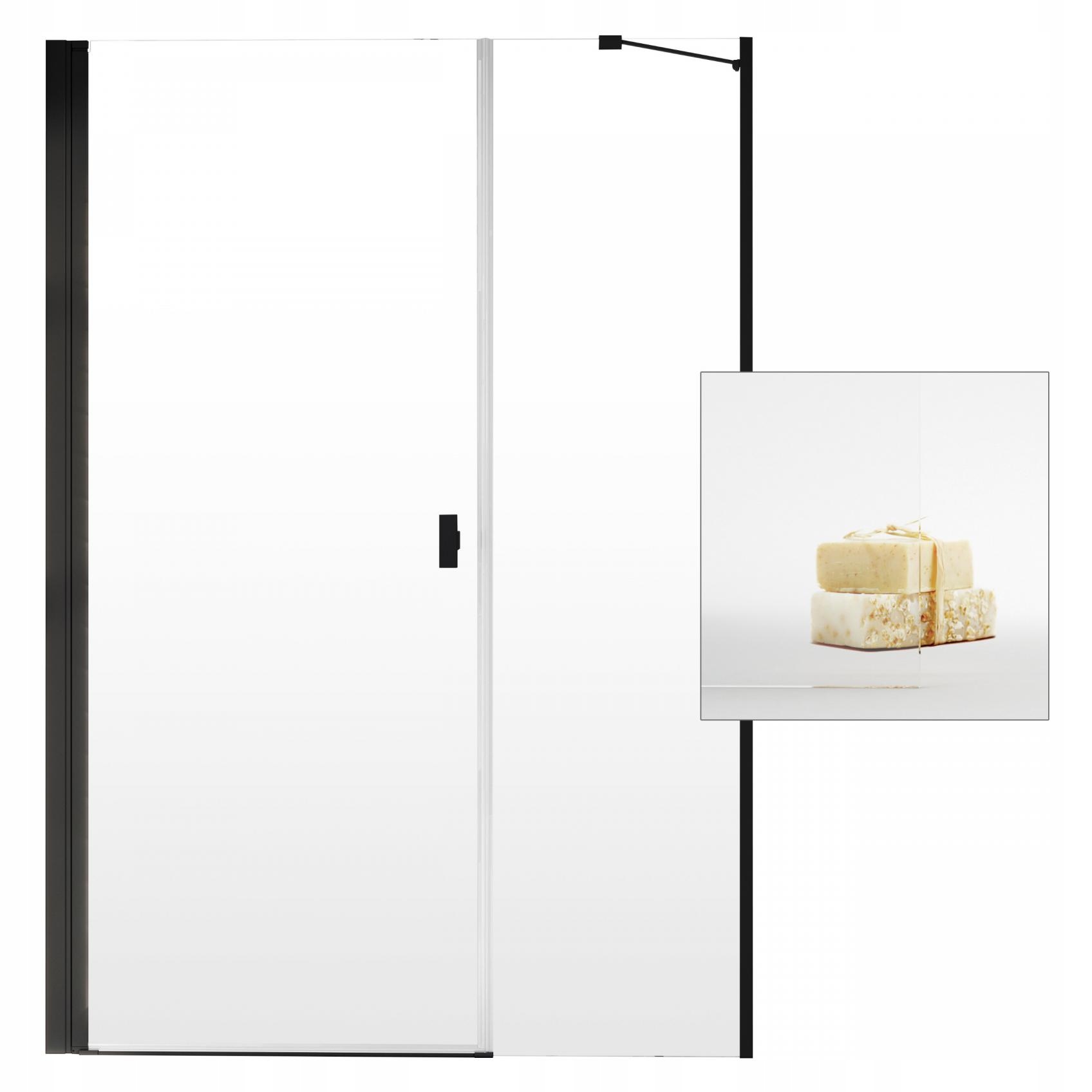 Sprchové dvere - Dvere RADAWAY Nes Black DWS 100 L, sklo UltraClear