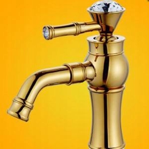 Vaňová batéria - [Gold] Zlatý umývadlový kohútik