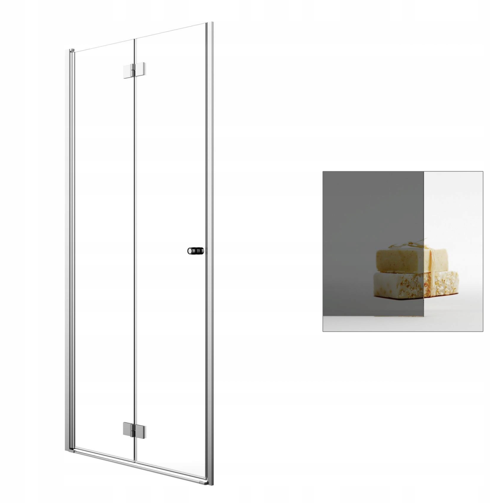 Sprchové dvere - RADAWAY Essenza Nové grafitové sprchové dvere DWB 80 L