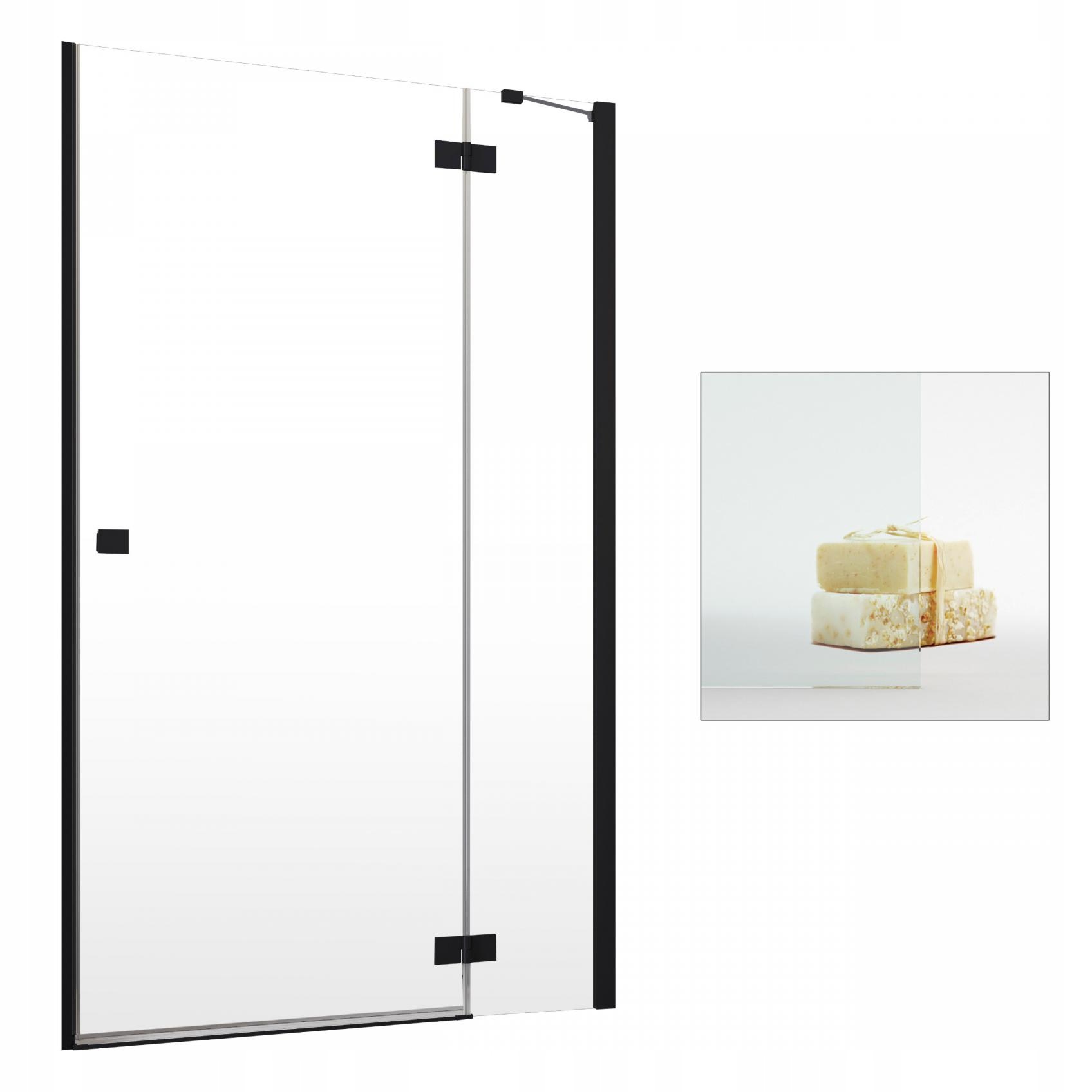 Sprchové dvere - RADAWAY Essenza Black DWJ 80 P priehľadné dvere