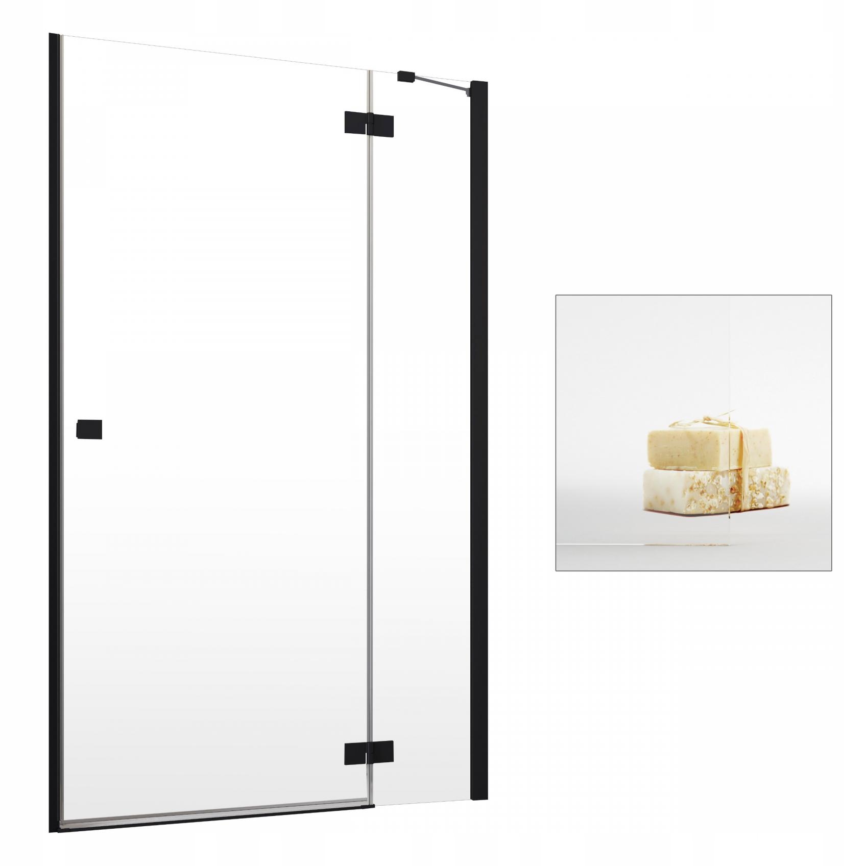 Sprchové dvere - Dvere RADAWAY Essenza Black DWJ 80 P UltraClear