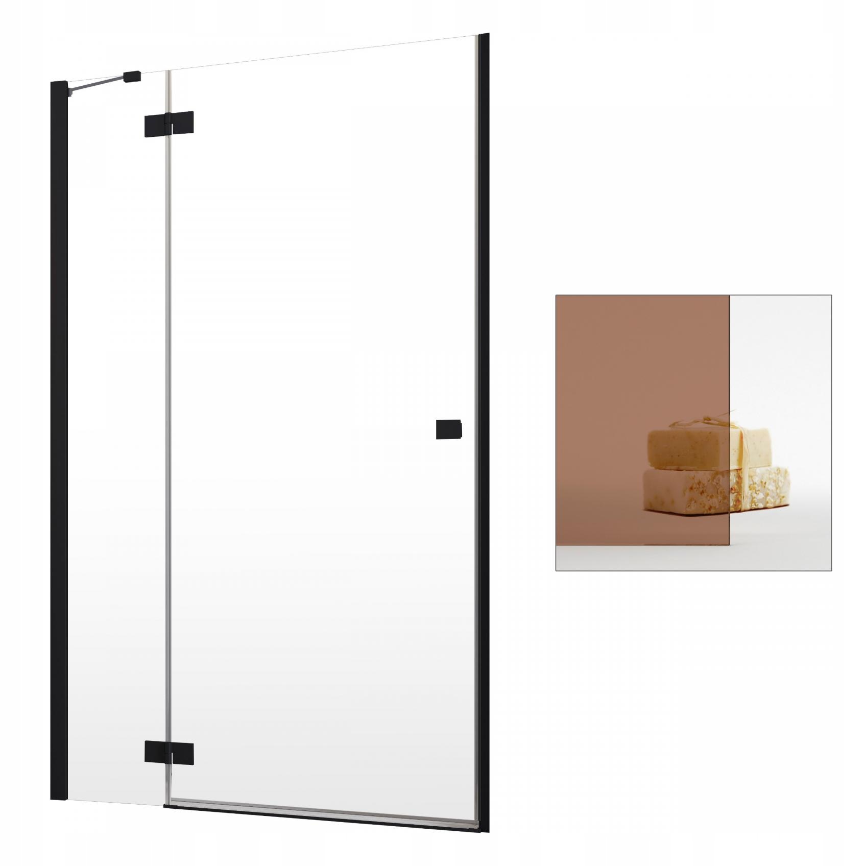 Sprchové dvere - Dvere RADAWAY Essenza Black DWJ 90 L hnedé